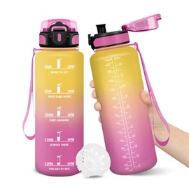 Drinking Bottle, 1500 ml, BPA-Free, Water Bottle, Leak-Proof Lock Design, Drinking Bottles, with Time Stamp, Children's Drinking Bottle, Leak-Proof for Yoga, Sports, Camping, Water Bottle Children