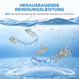 Ultrasonic Cleaning Device 45000Hz UV Ultrasonic Cleaner 200 ml Dental Pod - Ultrasonic Cleaner for Dentures, Retainers, Aligner Tooth Rail, Prostheses, Jewellery with Digital Timer
