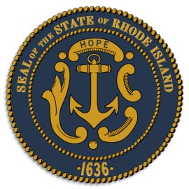 Kiwi Gifts Rhode Island State Seal Emblem - Circle Sticker Decal 3 Inch - USA America