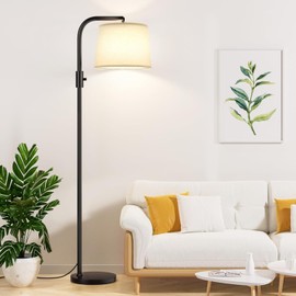 Ambimall 𝐅𝐮𝐥𝐥𝐲 𝐃𝐢𝐦𝐦𝐚𝐛𝐥𝐞 Floor Lamp - Floor Lamps 9W 𝐋𝐄𝐃 Light Bulb Included, Standing Lamps for Living Room with Adjust Head, Modern Standing Tall Light Rotary Switch for Office