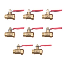 RESFNSE 8PCS 1/4 Inch Heavy Duty Brass Ball Valve Shut Off Switch Male and Female NPT Thread Pipe Fitting
