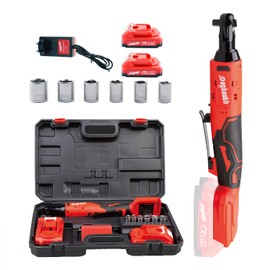 dogtooth Cordless Electric Ratchet Wrench Set, 45Ft-lbs, 400 RPM, Brushless,Variable Speed Trigger,Compatible with Makita 18V Battery, 2 * 2.0 Ah Battery And Charger in Carryin Box