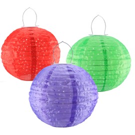 Vigdur 3 Packs Solar Hanging Lantern, 12'' Solar Powered Nylon Lantern Lights Waterproof, Outdoor Hanging Lights Waterproof for Porch Deck Garden Backyard Party