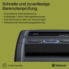 Safescan Safescan 155-S automatischer Geldscheinprüfer zur schnellen Überprüfung von Geldscheinen - Falschgeldprüfgerät mit 7-facher Echtheitsprüfung - 100% genauer Geldscheinprüfer