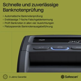 Safescan Safescan 155-S automatischer Geldscheinprüfer zur schnellen Überprüfung von Geldscheinen - Falschgeldprüfgerät mit 7-facher Echtheitsprüfung - 100% genauer Geldscheinprüfer