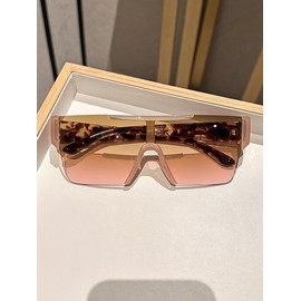 Unisex Punk Style Sunglasses, Trendy Classic Rectangular Frame Sunglasses for Everyday Use, Fashion Accessories for Outdoor Summer Beach Vacation Activities - Color: Coffee Brown, Size: one-size