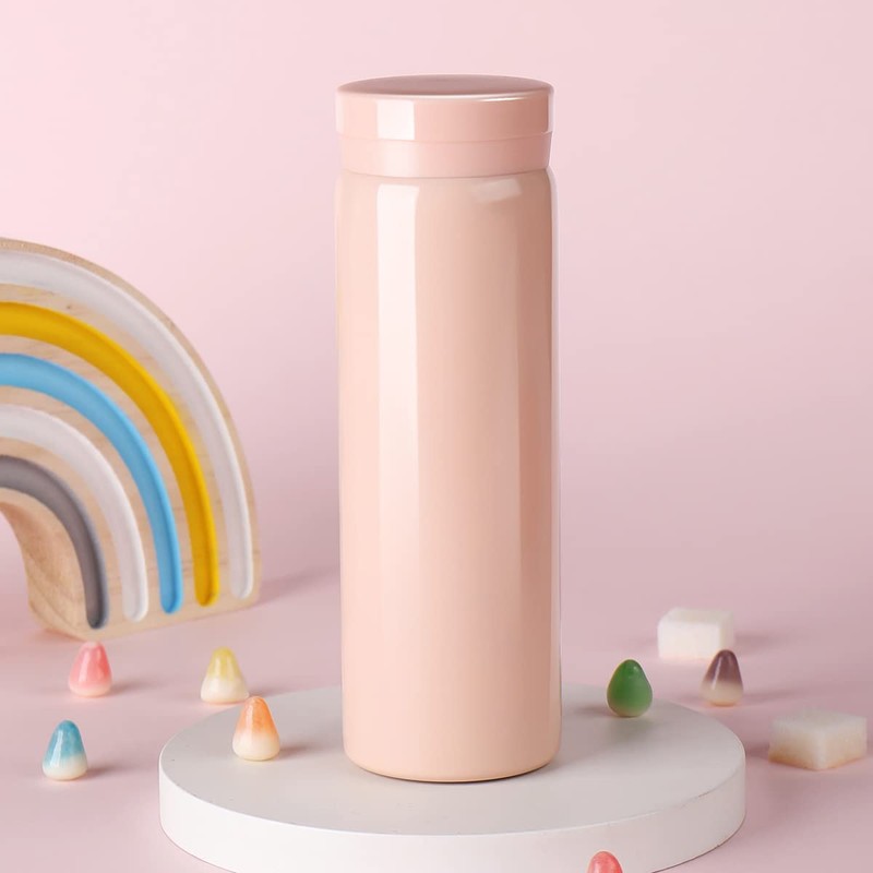Small Flask, Cute Water Bottle, Vacuum Insulated Flask for Hot