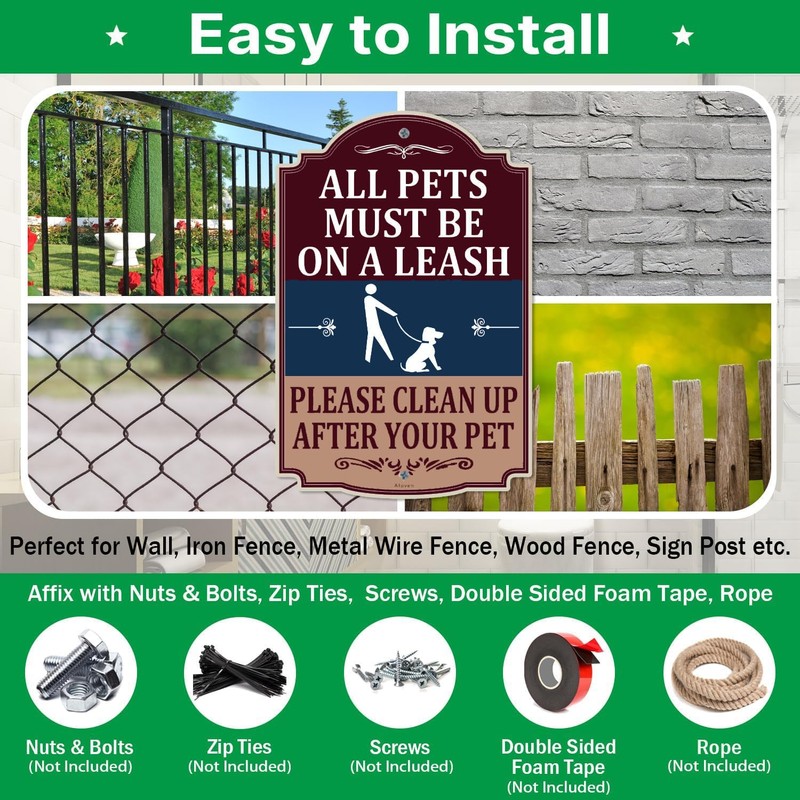 All Pets Must Be On A Leash Please Clean Up