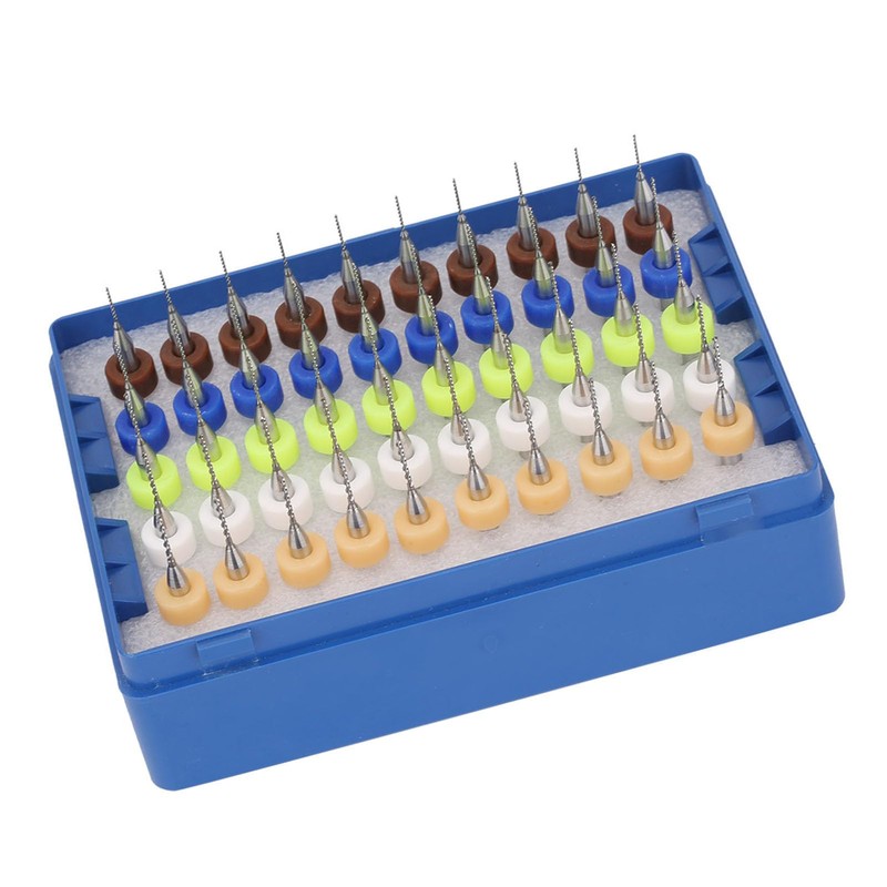 Walfront 50pcs PCB Board Drill Bits Kit Carbide Micro for