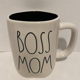 Rae Dunn BOSS MOM Mug BLACK inside - Ceramic 16 oz