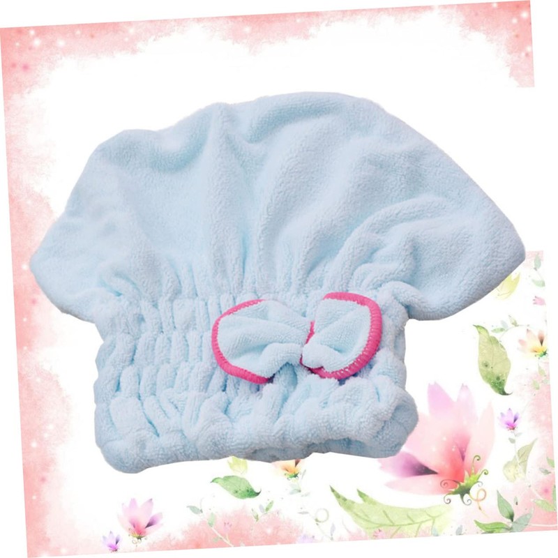 FRCOLOR Bowknot Microfiber Hair Drying Cap for Quick Absorption Lightweight