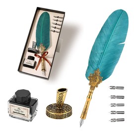 Plumas Estilográficas Clásicas Retro Antiguas - Estilo Europeo - Plumas de Inmersión Creativa - Conjunto de Botellas de Tinta - Caja de Plumas Dip