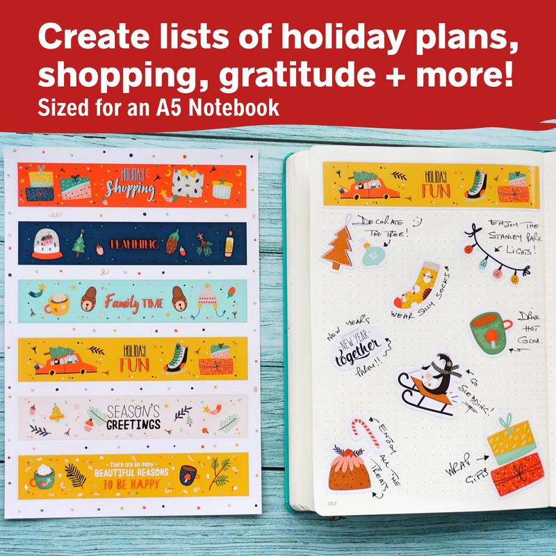 Merry & Bright Christmas Stickers - 14 Sheets of Seasonal