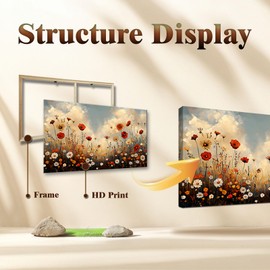 JLXART Canvas Pictures Large Flower Wall Art Brown Wildflower Print for Bathroom Home Office Decoration,20X40inch