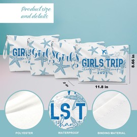 Fokongna 4PCS Girls Trip Gifts Favors Starfish Wet Bag Wet Dry Bag Beach Bag for Swimsuit Toiletry Bag Travel Essentials For Women, Beach Travel Gym Wet Dry Bag for Swimsuit Dirty Diaper Bag