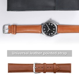 The Lord of the Tools 2 Pieces 20mm Leather Watch Straps with Removal Tool Waterproof Sweatproof Replacement Watch Bands 1 Piece Black 1 Piece Brown