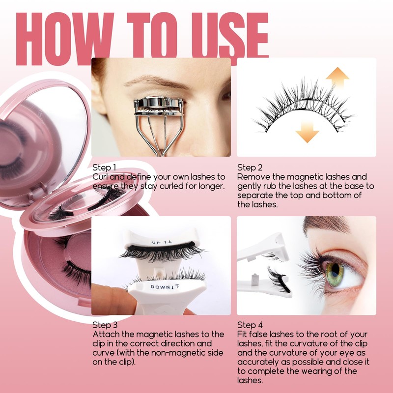FADVAN Magnetic False Eyelashes, 3D Effect, Natural Magnetic Eyelash Extension,
