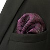 S&W SHLAX&WING Mens Pocket Squares Purple with Dark Fringe Groom's