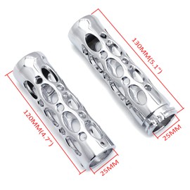 HTTMT TRHB103-CD-1 Inch Chrome Motorcycle Hole Hollow Shape 1 Inch Hand Grips Compatible with Nomad Drifter Vulcan 1600 2000 Harley Davidson FXDL Dyna Low Rider