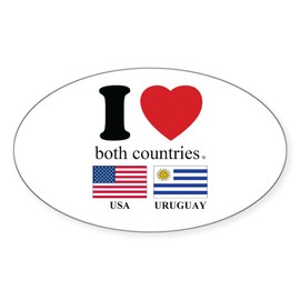 CafePress USA Uruguay Oval Car Bumper Sticker