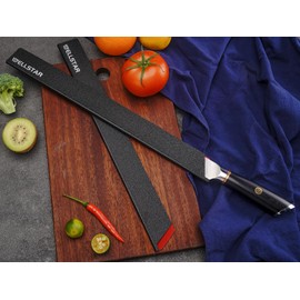 WELLSTAR Knife Edge Guards Set, 2 Piece 14 Inch Universal Blade Covers, BPA Free ABS Protective Long Blade Sheaths, Non-Scratch Felt Lining Brisket Knives Covers (Knives not included)