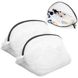 Dantolo Laundry Net Shoes, Pack of 2 Mesh Shoe Bags Washing Machine with Zip, 40 x 25 x 25 cm Laundry Bag, Washing Bag, Shoe Wash Bag, for Trainers, Socks