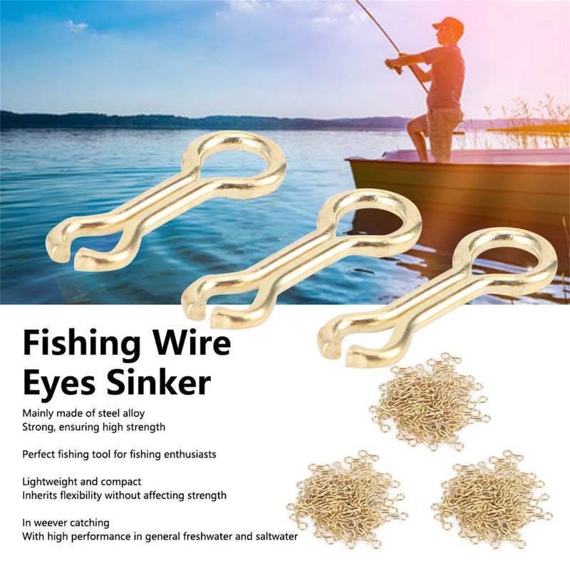 300PCS Carp Fishing Wire Eyes Sinker Steel Alloy Screw Leads