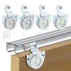 CALIDAKA 4PCS Sliding Wardrobe Door Hardware Roller Kit,Sliding Closet Door