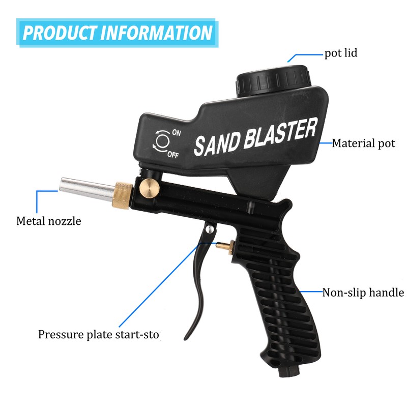 Portable Gravitation Sandblasting Machine Pneumatic Sand Blasting Set Rustproof Sandblaster