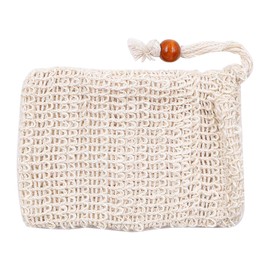 Alnicov Pack of 5 Sisal Soap Bags, Shower Bath, Organic Exfoliating Soap Bags with Drawstring for Foaming Bathing