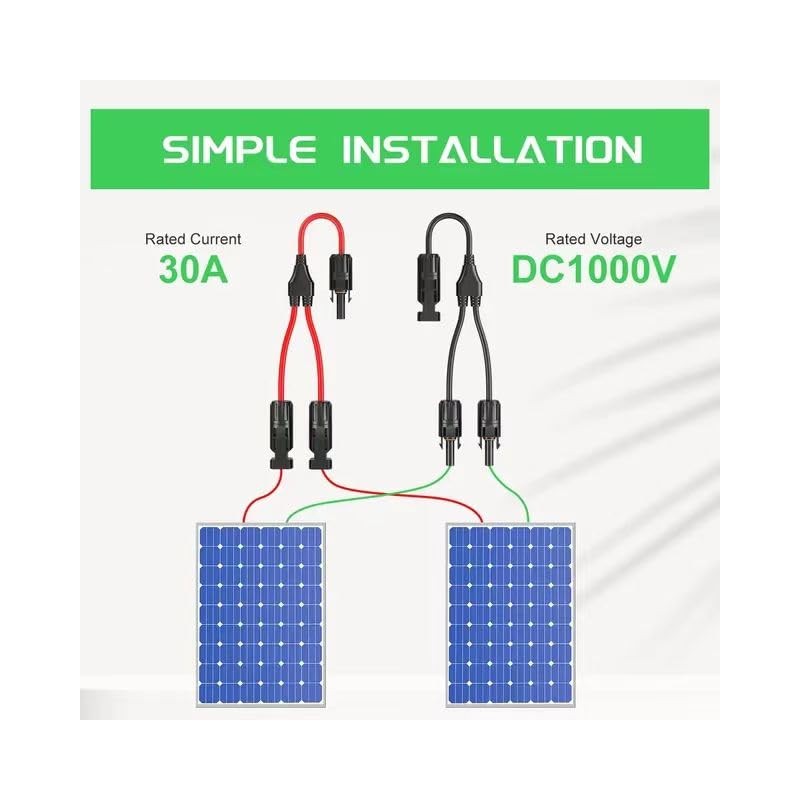LiuBaiWuQuStars 6pcs mc4 y connectors, Solar Y Branch Connectors Extra