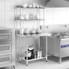 Giantex 36 Inch Stainless Steel Overshelf with Adjustable Lower Shelf,