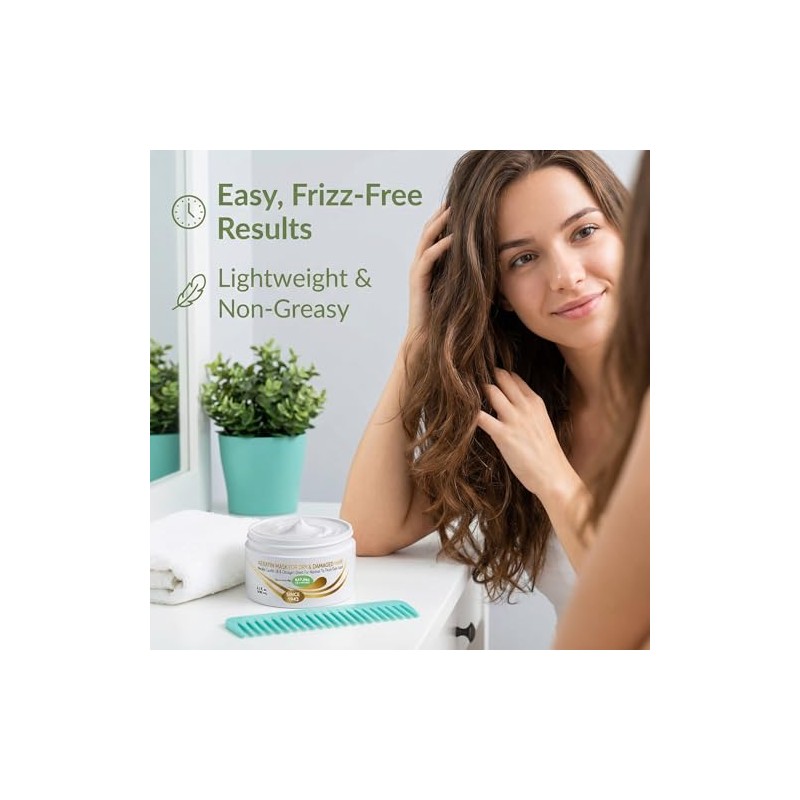 Keratin Dry Damaged Deep Conditioner Mask - Thick Coarse Hair