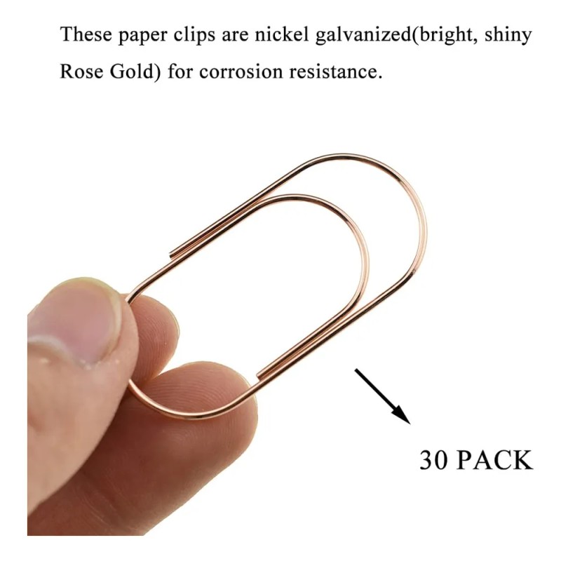 Clips De Papel Resistentes 2 Pulgadas 30 Unidades Metal Rosa