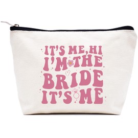 LIBIHUA It's Me Hi I'm The Bride-Future Mrs-Engagement Gift for Bride-Bride to Be-Bridal Shower Gifts-Bachelorette Party Gifts for Women-Bride Wedding Gifts-Makeup Bag Cosmetic Bag Travel Pouch
