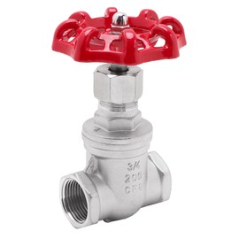 DERPIPE Heavy Duty Gate Valve - 3/4" NPT Stainless Steel Female x Female Thread Rotary Sluice Valve with Wheel Handle 200WOG For Water Oil Gas