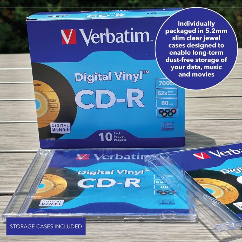 Verbatim CD-R Blank Discs 700MB 80min 52X Recordable Disc for