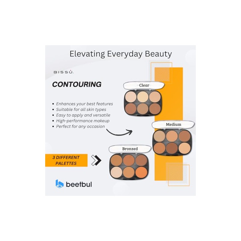 Kit de maquillaje: Bissú Contour Palette + 1 palicador +