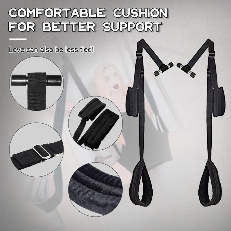 JK05-SS Black Nylon Hold up to 330Ibs Hanging Doorway Swings