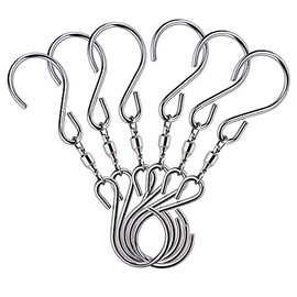 HSâs Creation 6 Pack Dual Swivel S Hooks for Indoor Outdoor Organization Spinning Hanger Wind Chimes Spinner Prism Windsocks Hanging Plant Hanging Crystal Ornaments Rainbow Maker Pendant Etc.