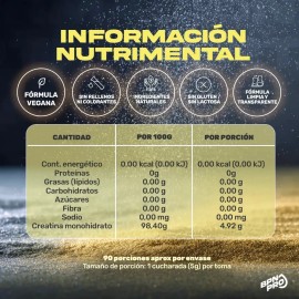 Creatina Monohidratada Alta Pureza Micronizada BPN PRO de 450 g en Polvo Sin Sabor 90 servicios Creatine                                              