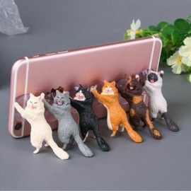 Cute Cat Design Desktop Phone Stand Stand Orange SE00649 100ea
