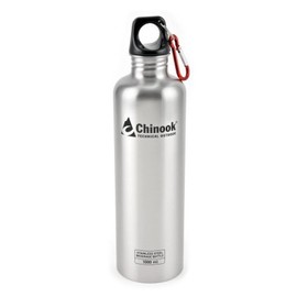 Chinook 41135 Natural Cascade Wide Mouth Bottle, 32 oz, Stainless Steel