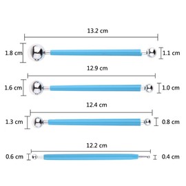 Ecjiuyi 9PCS Sculpting Tools,4PCS Double-Ended Metal Ceramic Clay Ball Stylus Dotting Tools and 5PCS 2 Way Silicone Polymer and Embossin Paper Flower Indentation Tool Set