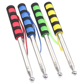 siawadeky Telescopic Flag Pole, Set of 4, Telescopic Indicator Rod, Outdoor Flag Pole, Hand Pointer, Stainless Steel, Hand Pointer, Teacher Education Pointer, Tour Guide, Banner, Class, Presentation,