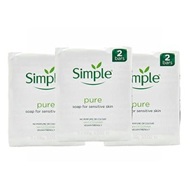 Simple 26058 Hand Soap Bars, 100 g, White (Pack of 6)" }