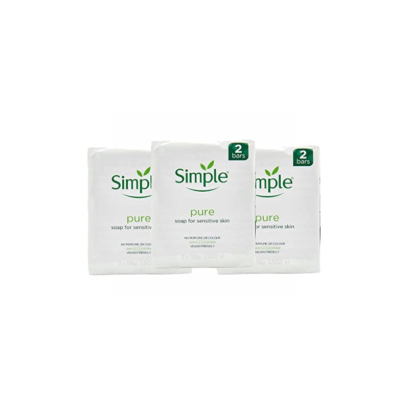 Simple 26058 Hand Soap Bars, 100 g, White (Pack of