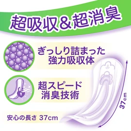 Whisper Reliable Super Absorption 10.1 fl oz (300 cc), 14.6 inches (37 cm), 30 Pieces, Large Capacity (Women's Urine Spill Pad, Urine Trap Pad)