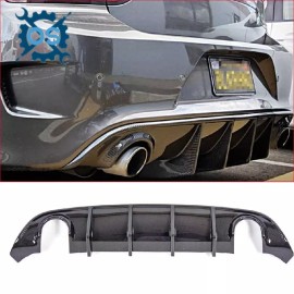 Unbranded Carbon Fiber Style Rear Bumper Diffuser Fits For 2015-2023 Dodge Charger Daytona