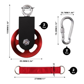 CNQLIS Cable Pulley Wheel for Home Gym Pulley System,90mm Aluminium Alloy Gym Pulley for Maximum 660LBS Load, for poleas. para Gym